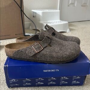 Men's Brown Wool Clogs